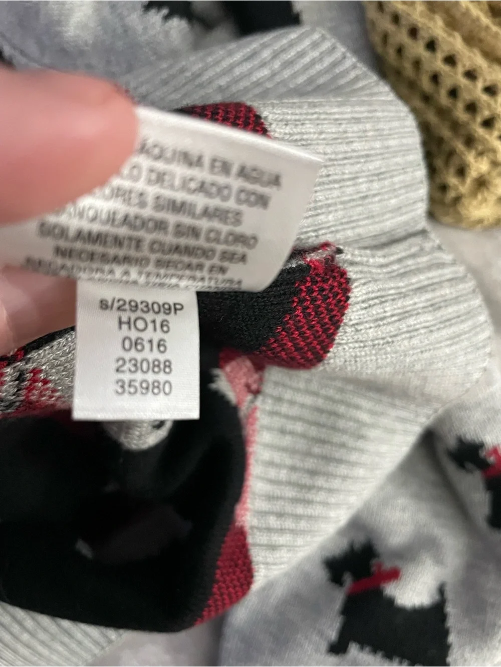 Charter Club Petite Gray Scottish Terrier Crewneck Sweater Medium
